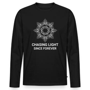 Chasing Light Since Forever - Men's Premium Organic Long Sleeve Shirt - black - Front - Nico (187cm)