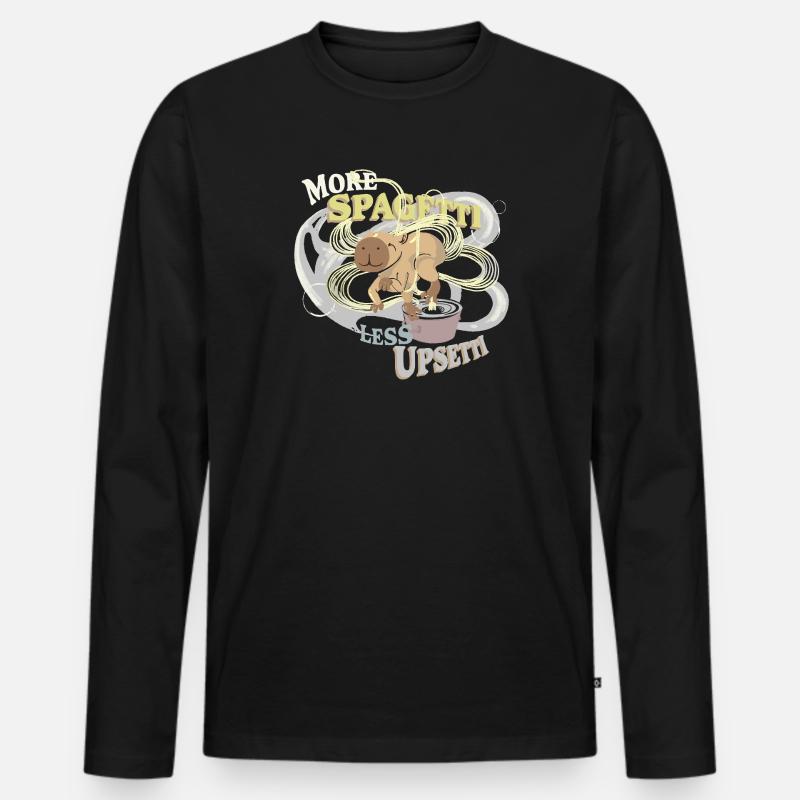 Cap(p)y spaghetti less upsetti - Männer Premium Bio Langarmshirt - Schwarz