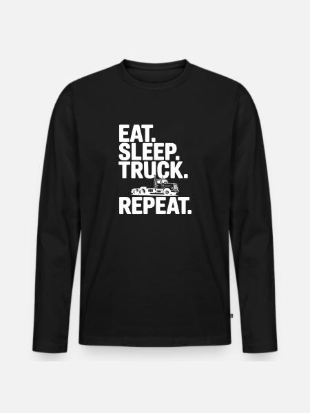Eat. Sleep. Truck. Repeat. - Men's Premium Organic Long Sleeve Shirt - black