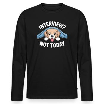 Lazy Labrador, Sleepy Puppy - Men's Premium Organic Long Sleeve Shirt - black - Front - Nico (187cm)