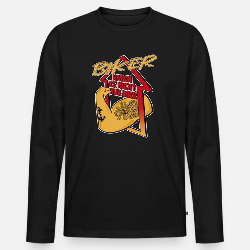 bizebs - Männer Premium Bio Langarmshirt - Schwarz