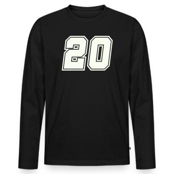 20 Zahl - Männer Premium Bio Langarmshirt - Schwarz - Vorne - Nico (187cm)