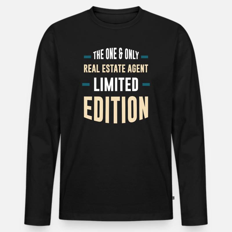 Limitierte Immobilienagenten Edition - Männer Premium Bio Langarmshirt - Schwarz