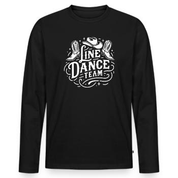 Line Dance Team Western Boots - Men's Premium Organic Long Sleeve Shirt - black - Front - Nico (187cm)