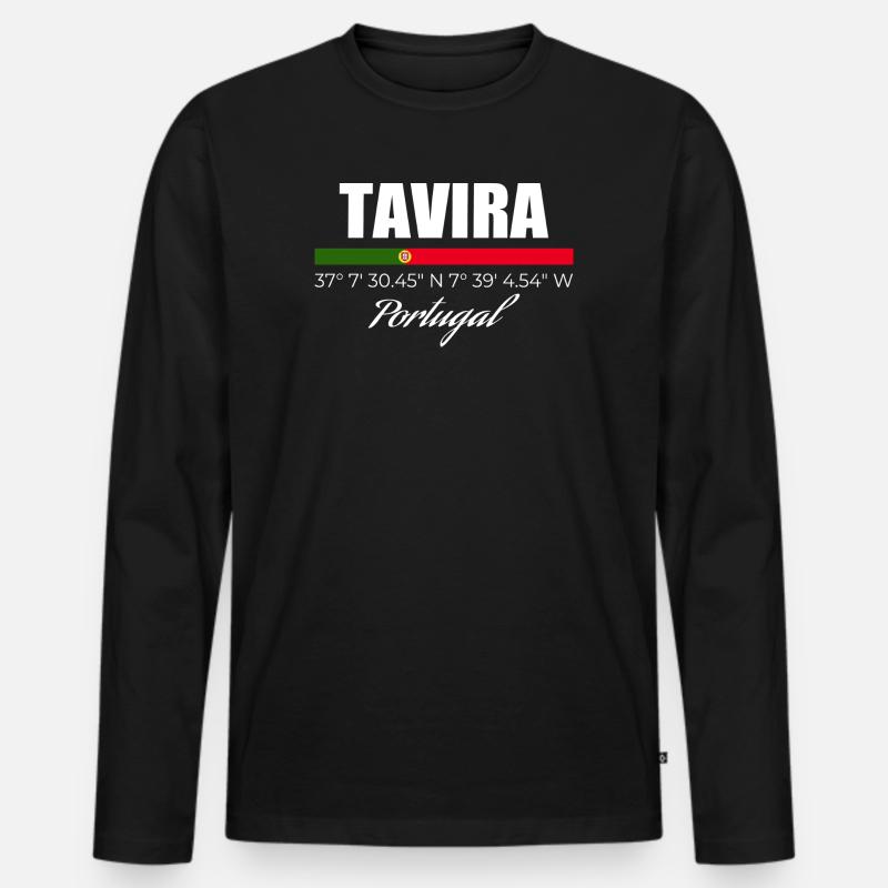 Tavira - Männer Premium Bio Langarmshirt - Schwarz
