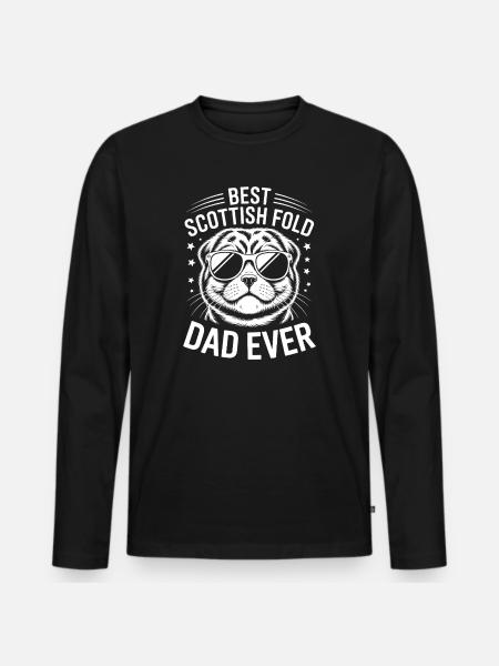 Scottish Folding Cats Scottish Fold Gift - Men's Premium Organic Long Sleeve Shirt - black