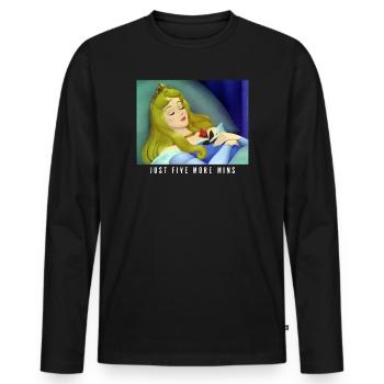 Dornrösschen Schlafend Just Five More Minutes - Männer Premium Bio Langarmshirt - Schwarz - Vorne - Nico (187cm)