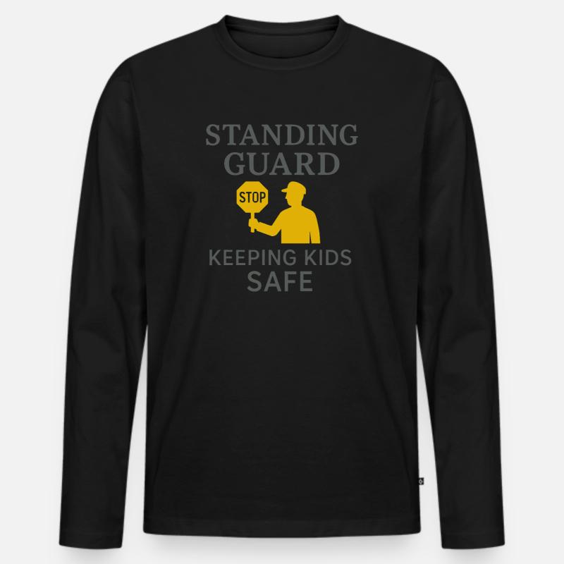 Sicherheitsteam Der Crossing Guard Gift - Männer Premium Bio Langarmshirt - Schwarz