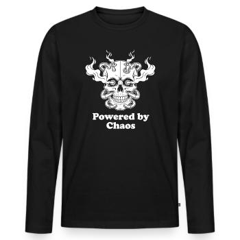 Chaos Flames Skull Pattern - Men's Premium Organic Long Sleeve Shirt - black - Front - Nico (187cm)