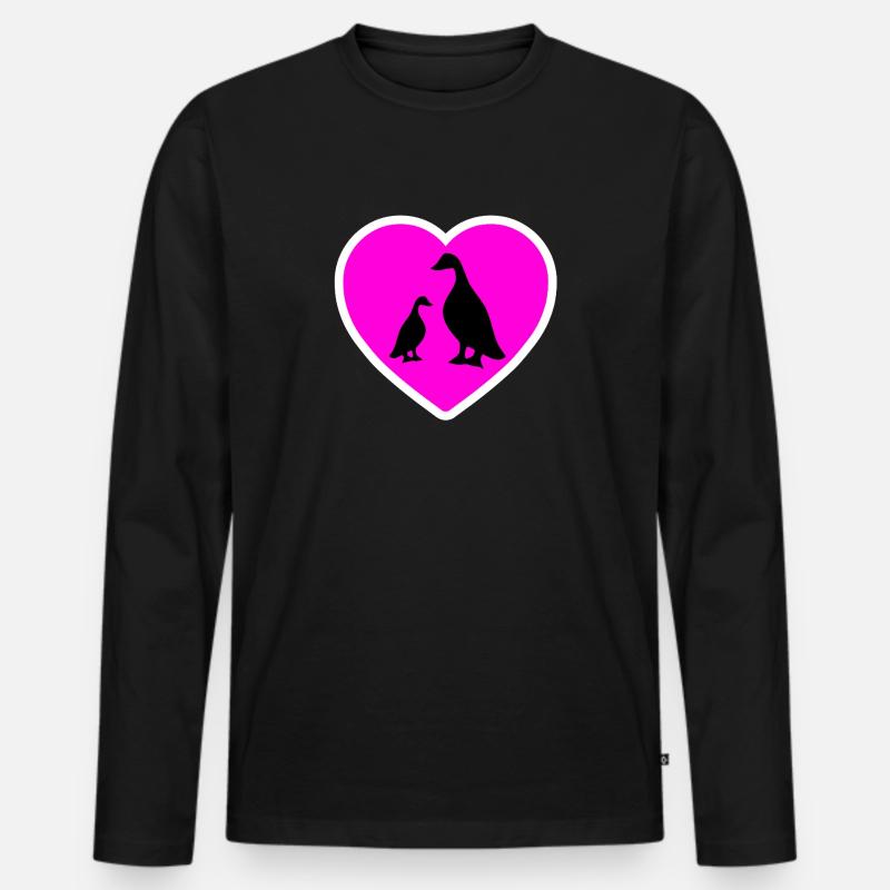 Enten - Männer Premium Bio Langarmshirt - Schwarz