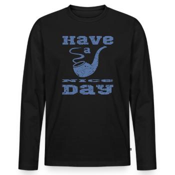 Pfeife mit Spruch - Männer Premium Bio Langarmshirt - Schwarz - Vorne - Nico (187cm)