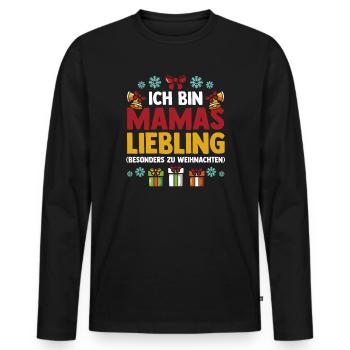 Weihnachtsmann Mamas Liebling Weihnachten - Männer Premium Bio Langarmshirt - Schwarz - Vorne - Nico (187cm)
