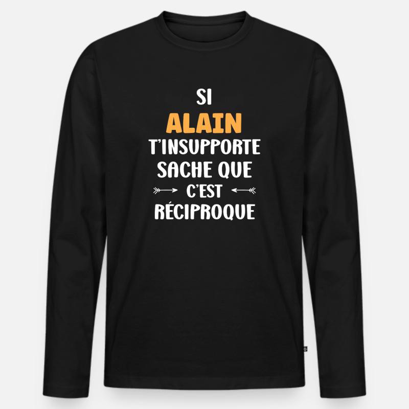Reciproque Alain T'insupporte - Männer Premium Bio Langarmshirt - Schwarz