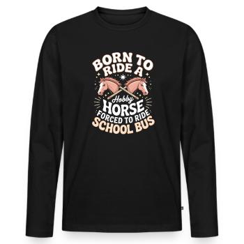 Cavalier de loisir Cheval de bataille - T-shirt manches longues Premium bio Homme - noir - Devant - Nico (187cm)