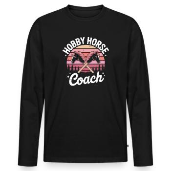 Hobby Horsing - T-shirt manches longues Premium bio Homme - noir - Devant - Nico (187cm)