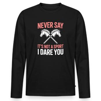 Hobby Horsing - T-shirt manches longues Premium bio Homme - noir - Devant - Nico (187cm)