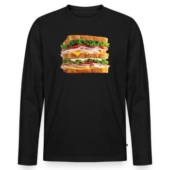 Sandwich - Men's Premium Organic Long Sleeve Shirt - black - Front - Nico (187cm)