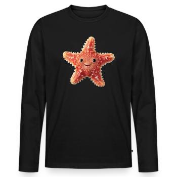 Starfish - Men's Premium Organic Long Sleeve Shirt - black - Front - Nico (187cm)