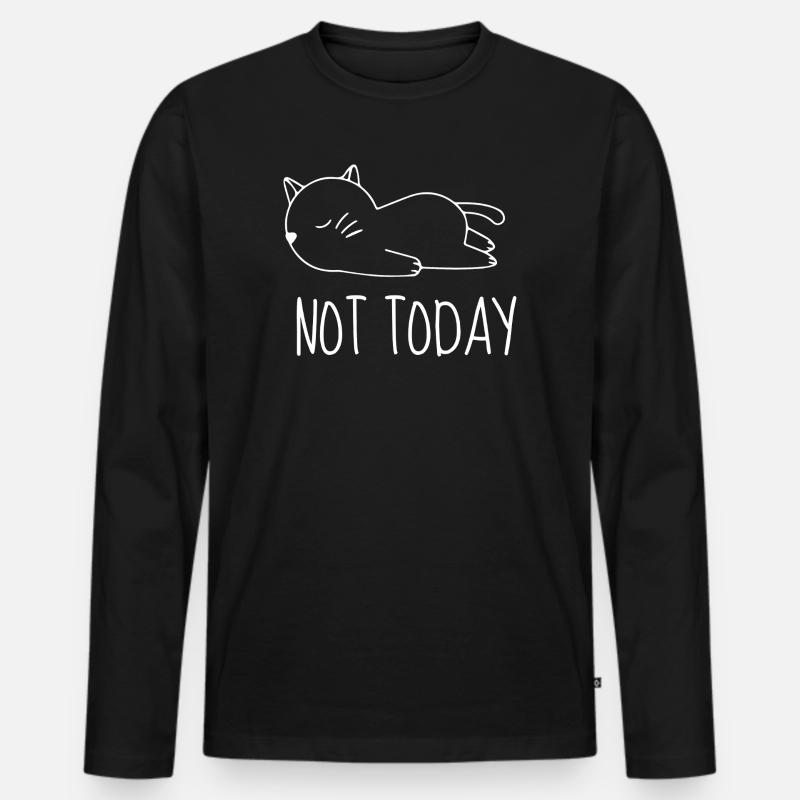 Nicht heute, Chat-Humor - Männer Premium Bio Langarmshirt - Schwarz