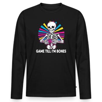 Game Till Bones Skeleton Controller - Männer Premium Bio Langarmshirt - Schwarz - Vorne - Nico (187cm)