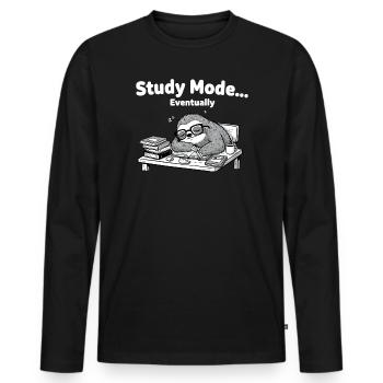 Sleep mode Sloth at the desk - Men's Premium Organic Long Sleeve Shirt - black - Front - Nico (187cm)