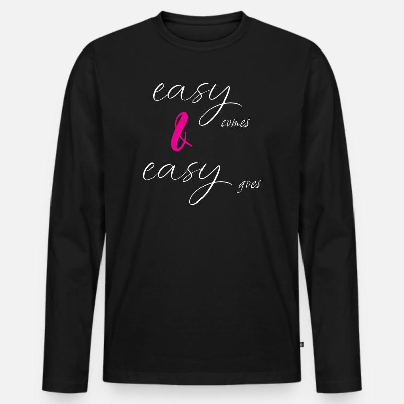 easy comes & easy goes - Männer Premium Bio Langarmshirt - Schwarz