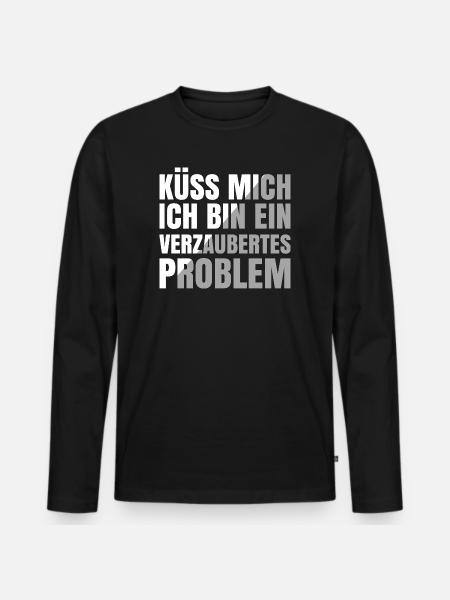 Kiss me, I'm an enchanted problem - Men's Premium Organic Long Sleeve Shirt - black
