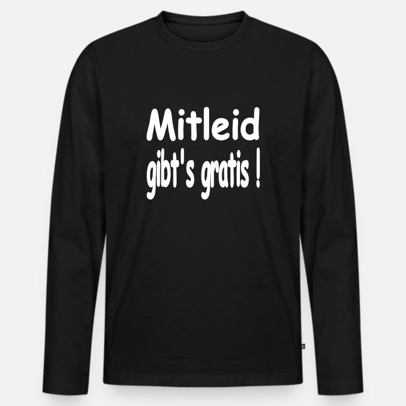 Mitleid - Männer Premium Bio Langarmshirt - Schwarz