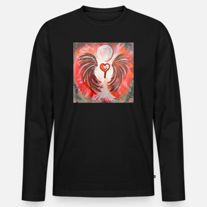 Herzengel Tiefes Erwachen - Männer Premium Bio Langarmshirt - Schwarz