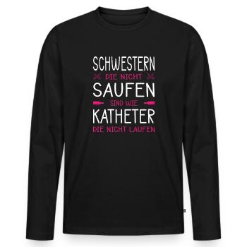 Nurse Gifts Nursing Funny Nurse - Men's Premium Organic Long Sleeve Shirt - black - Front - Nico (187cm)