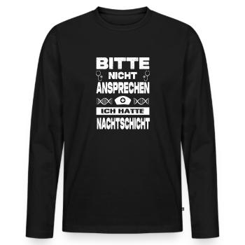 Nurse Gifts Nursing Funny Nurse - Men's Premium Organic Long Sleeve Shirt - black - Front - Nico (187cm)