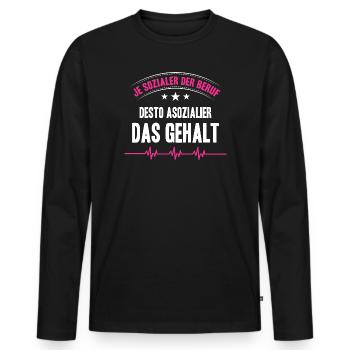Nurse Gifts Nursing Funny Nurse - Men's Premium Organic Long Sleeve Shirt - black - Front - Nico (187cm)