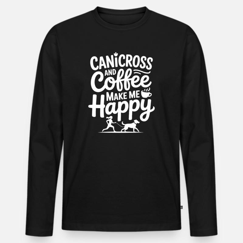 Canicross - Männer Premium Bio Langarmshirt - Schwarz