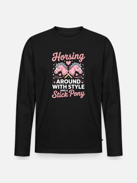 Hobby Horsing Hobby Horse Horse Girl Hobby Horse - Men's Premium Organic Long Sleeve Shirt - black
