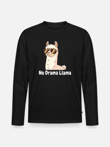 No Drama Llama Sunglasses - Men's Premium Organic Long Sleeve Shirt - black
