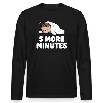 5 more minutes sleep hedgehog - Men's Premium Organic Long Sleeve Shirt - black - Front - Nico (187cm)