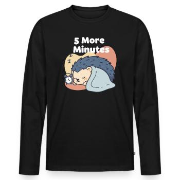 Encore 5 minutes à dormir hérisson - T-shirt manches longues Premium bio Homme - noir - Devant - Nico (187cm)