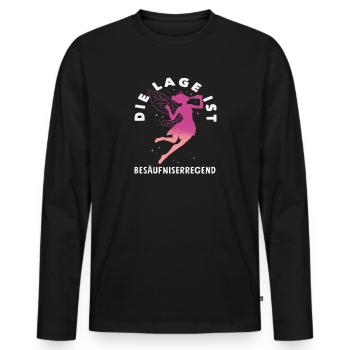 Die Lage ist besäufniserregend Fee - Männer Premium Bio Langarmshirt - Schwarz - Vorne - Nico (187cm)