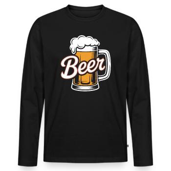Bier – Cool Beer Logo - Männer Premium Bio Langarmshirt - Schwarz - Vorne - Nico (187cm)
