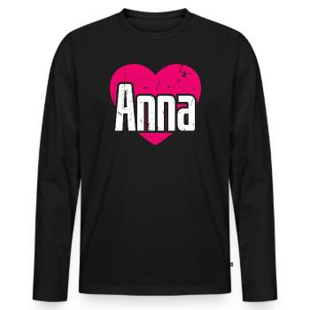 J’aime Anna Coeur Rose J’aime Anna - T-shirt manches longues Premium bio Homme - noir - Devant - Nico (187cm)
