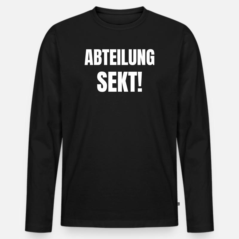 Abteilung Sekt! - Männer Premium Bio Langarmshirt - Schwarz