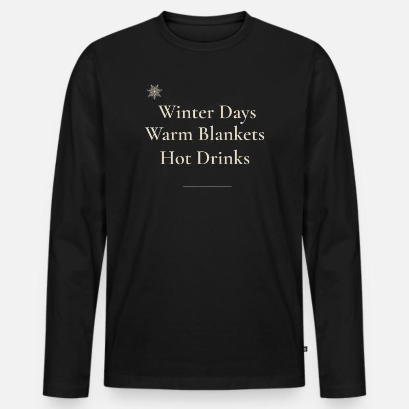 Gemütliche Winterstimmungen - Männer Premium Bio Langarmshirt - Schwarz