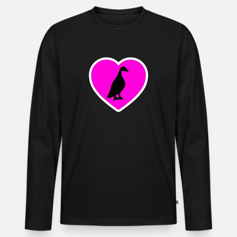 Ente - Männer Premium Bio Langarmshirt - Schwarz