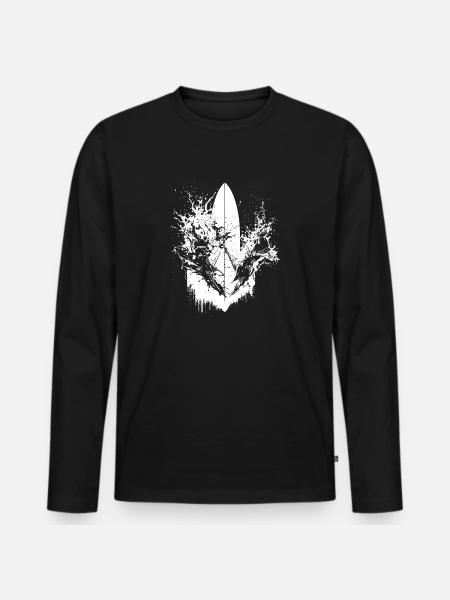 Surf dynamique Illustration Surf Surf - T-shirt manches longues Premium bio Homme - noir