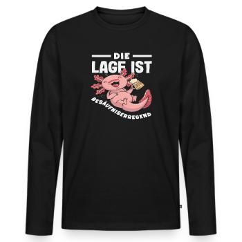 The location is drunken: Axolotl - Men's Premium Organic Long Sleeve Shirt - black - Front - Nico (187cm)