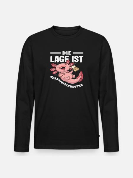 The location is drunken: Axolotl - Men's Premium Organic Long Sleeve Shirt - black