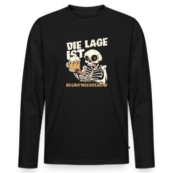 The situation is drunken, skeleton - Men's Premium Organic Long Sleeve Shirt - black - Front - Nico (187cm)