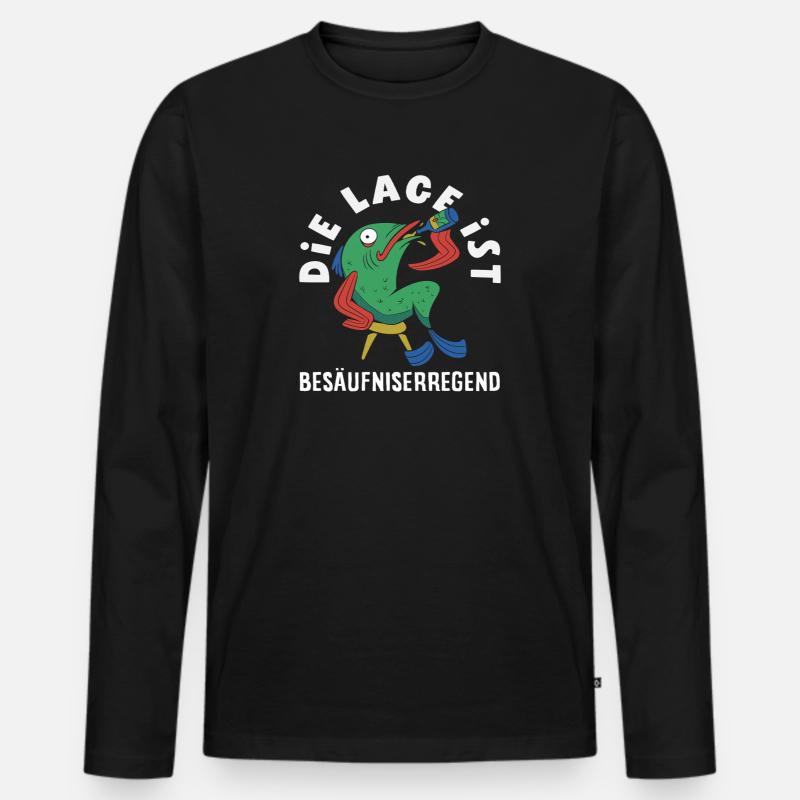 Die Lage ist besäufniserregend Fisch - Männer Premium Bio Langarmshirt - Schwarz