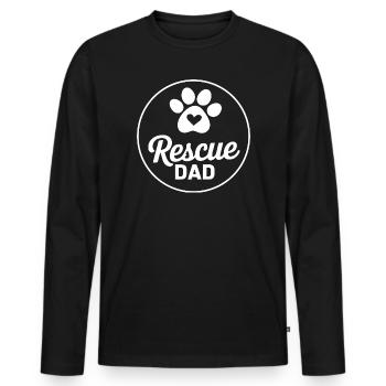 Rettungshund-Papa - Männer Premium Bio Langarmshirt - Schwarz - Vorne - Nico (187cm)