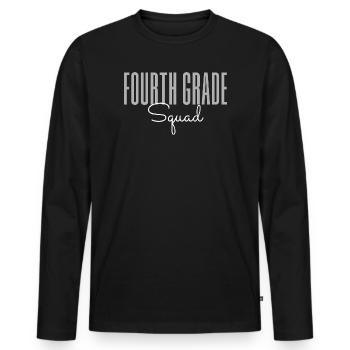Équipe de quatrième année – École de professeur et élève mignons - T-shirt manches longues Premium bio Homme - noir - Devant - Nico (187cm)